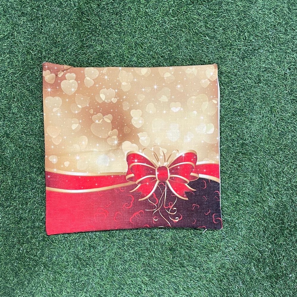 Red and Gold Decorative Pillow Cover 17”x17”